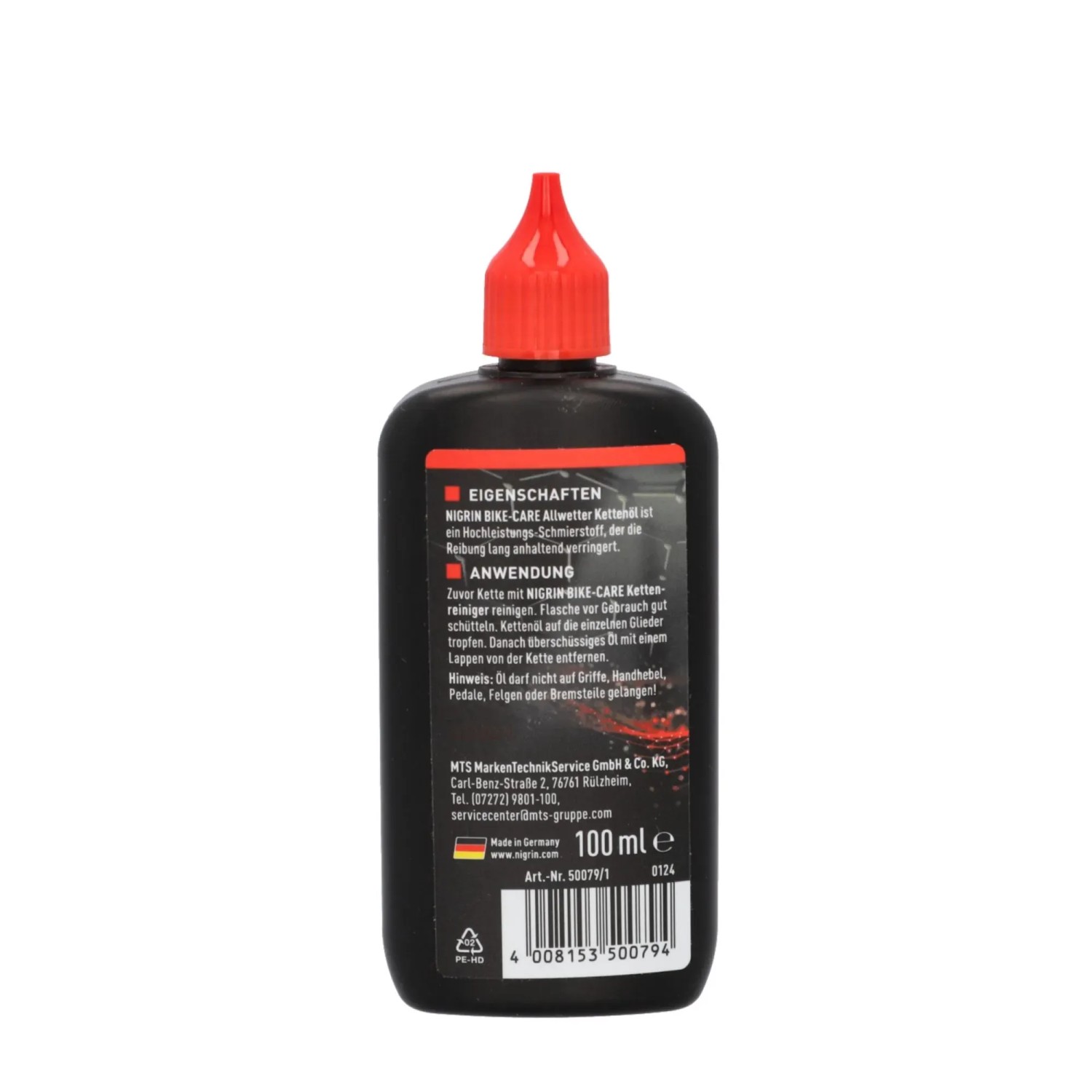 Nigrin Bike-Care Allwetter Kettenöl für optimale Schmierung und Schutz der Fahrradkette.