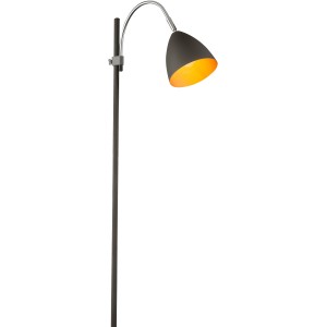 Anthrazitfarbene Globo Stehlampe Archibald, höhenverstellbare Design-Stehleuchte mit E14 Fassung.
