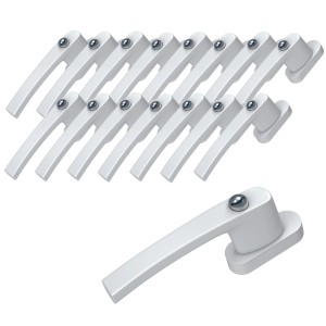 16er Set abschließbare Basi Fenstergriffe in Weiß, inklusive Schlüssel, für erhöhte Sicherheit.