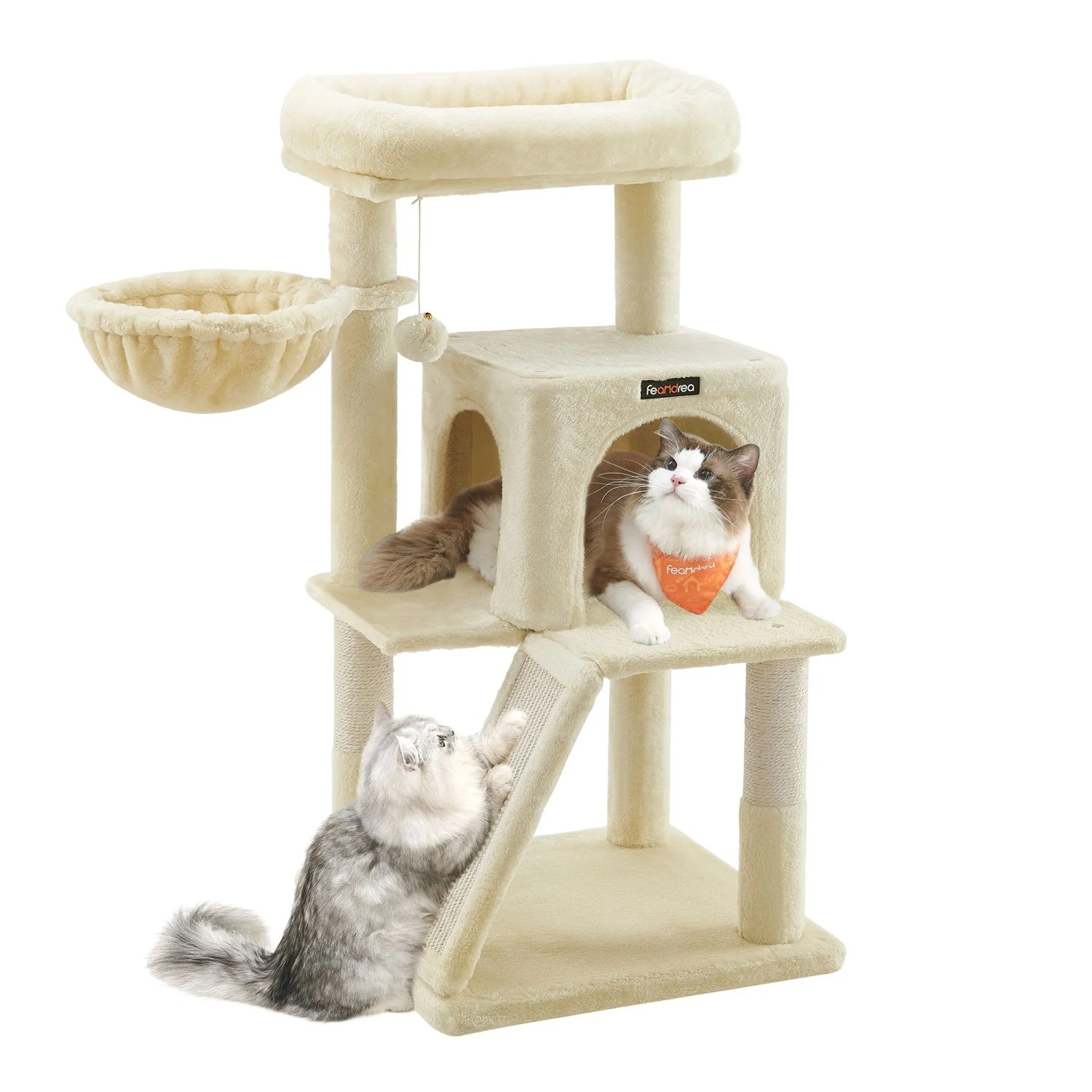 Feandrea Kratzbaum mit Großer Plattform 96 cm x 48 cm Beige