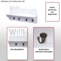 Weiße MCW Wandgarderobe mit 'Willkommen' Schriftzug, 4 Haken und Ablagefläche.