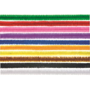 Bunte Biegeplüsch-Pfeifenputzer, 10 Stück zum Basteln und Dekorieren.