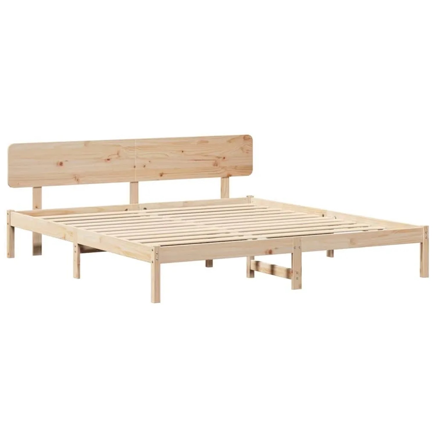 vidaXL Bettrahmen mit Kopfteil Natur 180 x 200 cm Massives Kiefernholz 872095
