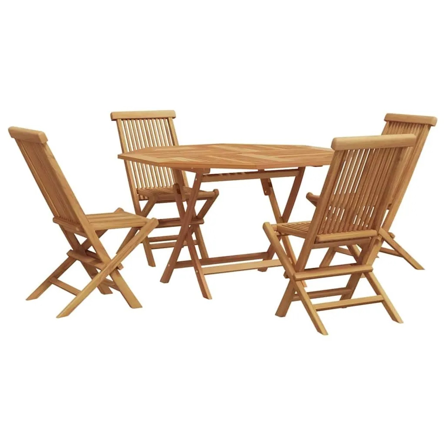 vidaXL Garten Essgruppe 5-Tlg Braun Massivholz Teak 3385969 günstig online kaufen