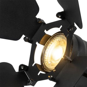 Schwarzes QAZQA Schienensystem Film mit 5 Spots, Lampen & Leuchten für industrielles Design.