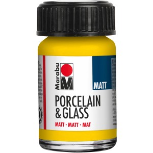 Marabu Starter-Set Porzellan- & Glasfarbe Matt 15ml Sonnengelb.