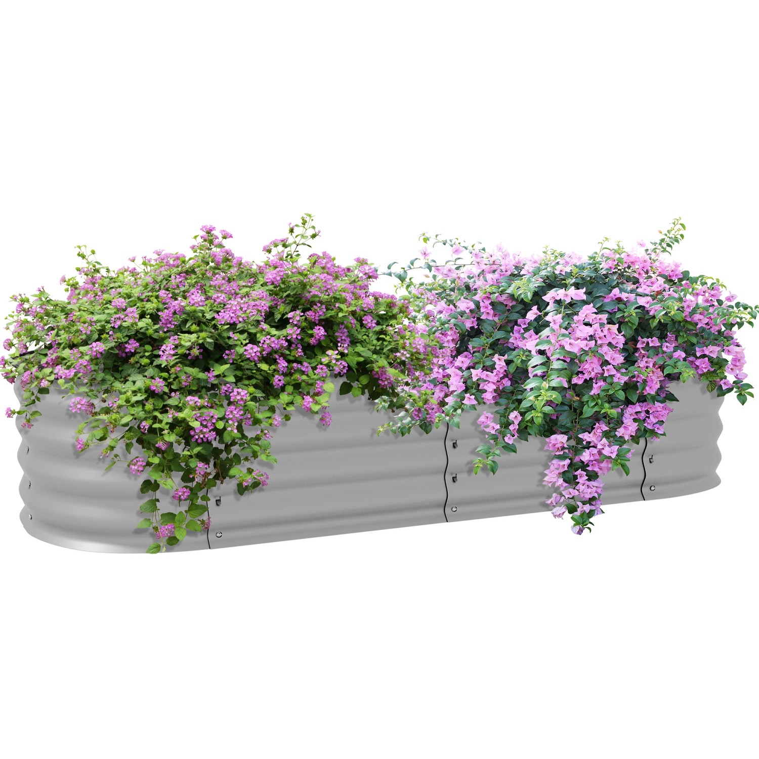 Outsunny Garten-Bett Verzinktes Metall Silber 150L x 62B x 30Hcm günstig online kaufen