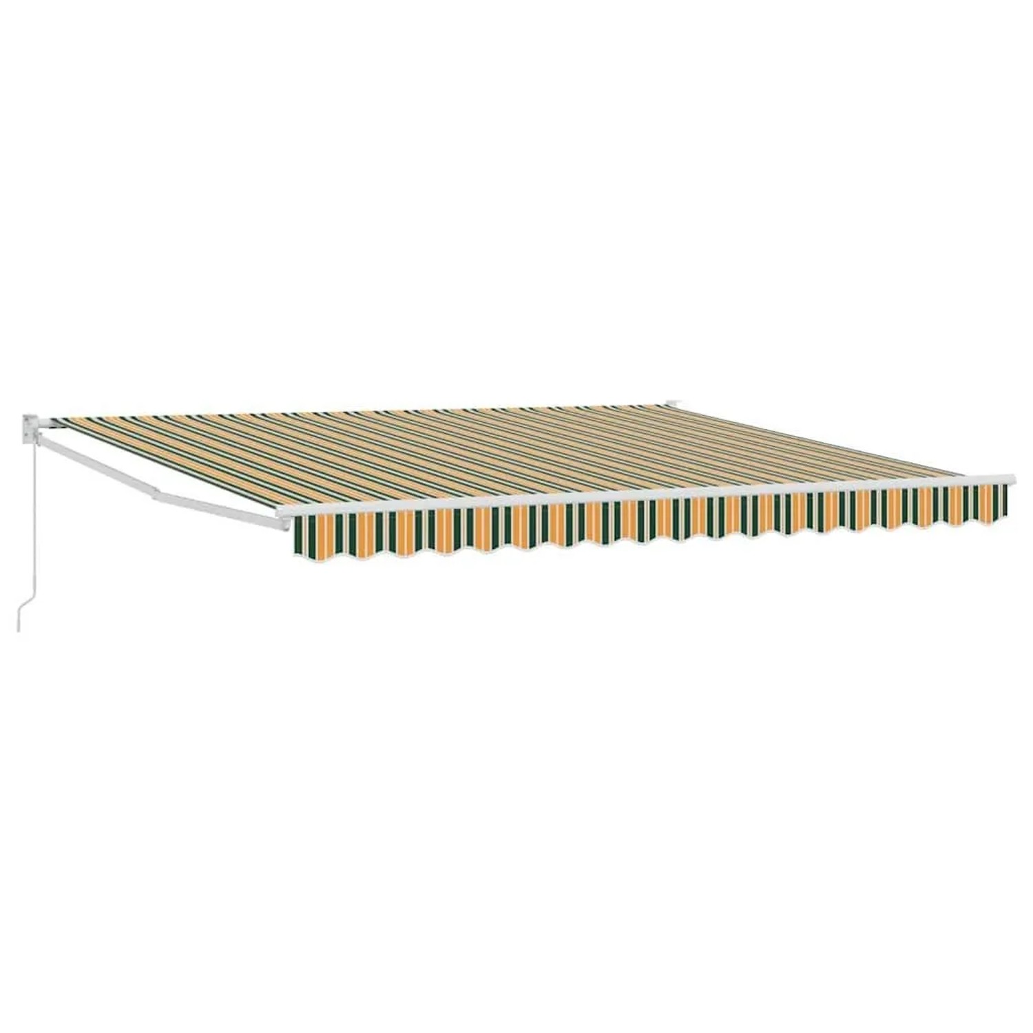 vidaXL Markise Grün und Weiß 400 x 350 x 165 cm Polyester und Metall 3330839