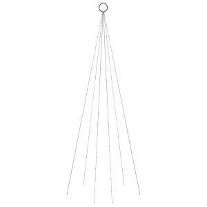 LED-Weihnachtsbaum für Fahnenmast, 180 cm, mit geraden warmweißen Lichterketten. Outdoor-Weihnachtsdeko.