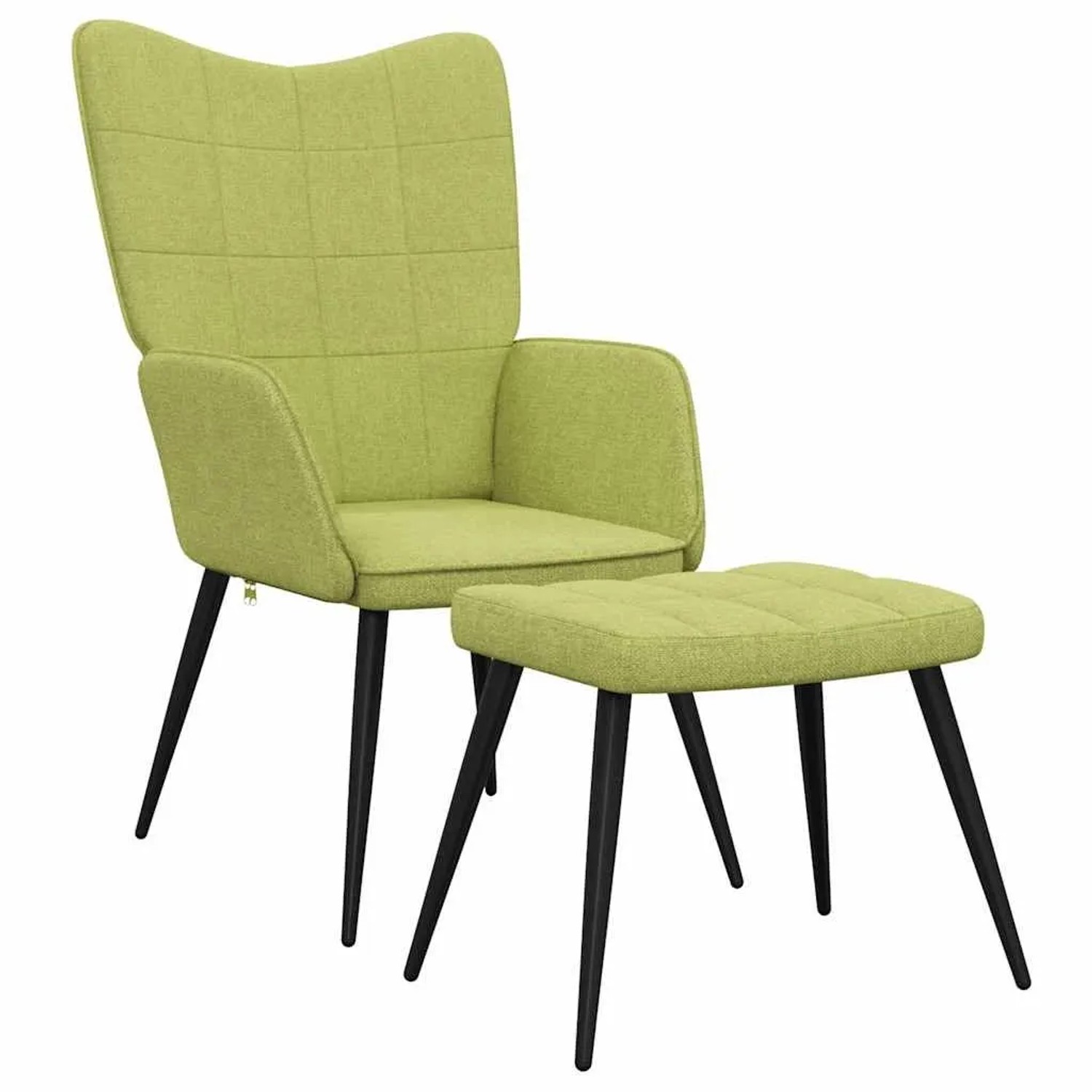 vidaXL Relaxsessel mit Hocker Grün Stoff 327957