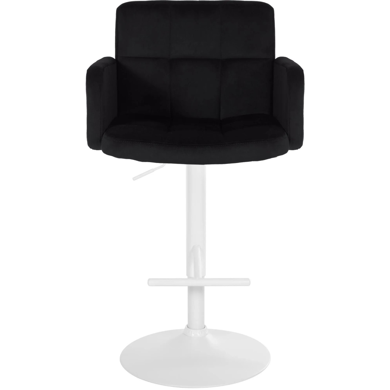 DELUKE 2er Set Barhocker SUTUN Samt Schwarz 60x56x93cm Weiß Barstuhl Höhenverstellbar Mit Lehne Drehbar Tresenhocker Tresenstuhl