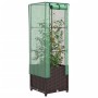 Hochbeet mit Gewächshaus-Aufsatz in Rattan-Optik, 40x40x139 cm, ideal für Garten, Balkon oder Terrasse.