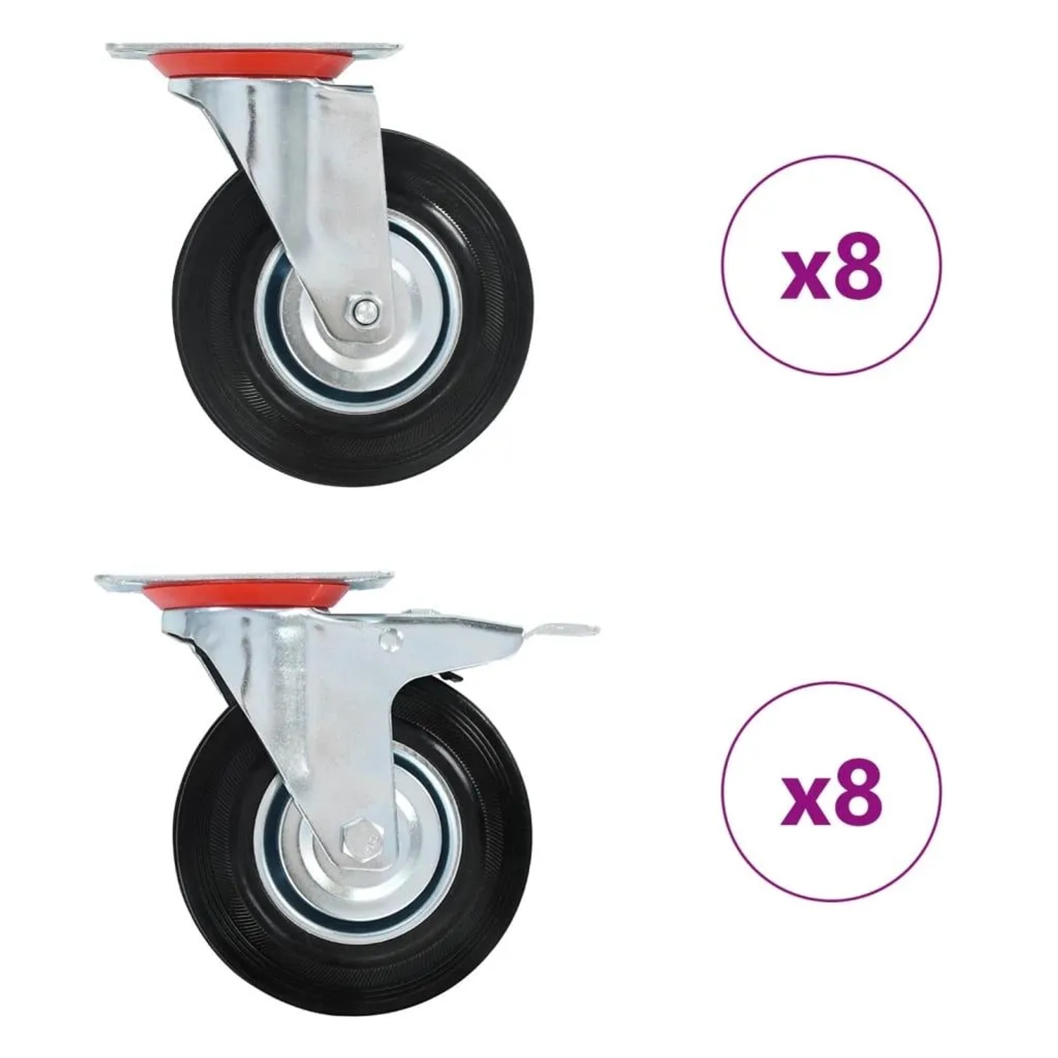 vidaXL 16 Stk Lenkrollen 125 mm 278023