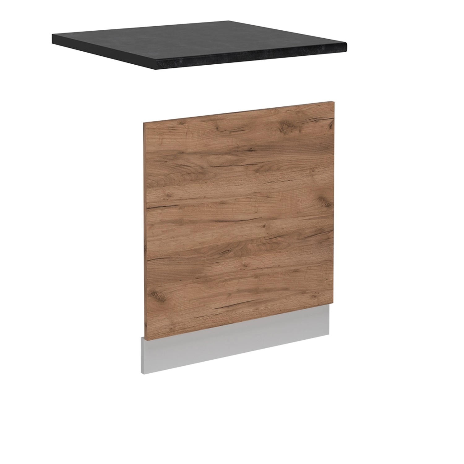 Vicco Frontblende R-Line Geschirrspüler Fronttür Goldkraft Eiche 60 cm AP Anthrazit