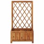 DELUKE Pflanzkasten Mit Spalier WELO Akazienholz Massiv 100x55x28cm Spalier Mit Blumenkasten Hochbeet Mit Rankgitter Rankkasten Gartenspalier_4