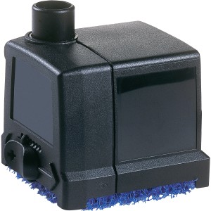 Oase Aquarius Universal 440 Wasserspielpumpe für Teiche, kompakte Bauweise, mit blauem Filterschwamm.