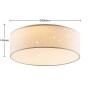 Weiße Lindby LED Deckenleuchte Ellamina aus Textil mit Sternenmuster, 40cm Durchmesser.