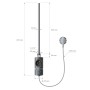 LuxeBath Heizstab 600W Anthrazit mit Thermostat und LCD-Display zur Temperaturregelung.
