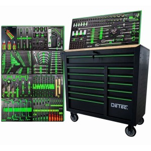 DeTec. Heavy Duty XXL Werkstattwagen Master Edition Mit 261 Teiligem Werkzeug Set 12 Schubladen 11 Bestückt Mit Soft Close Funktion