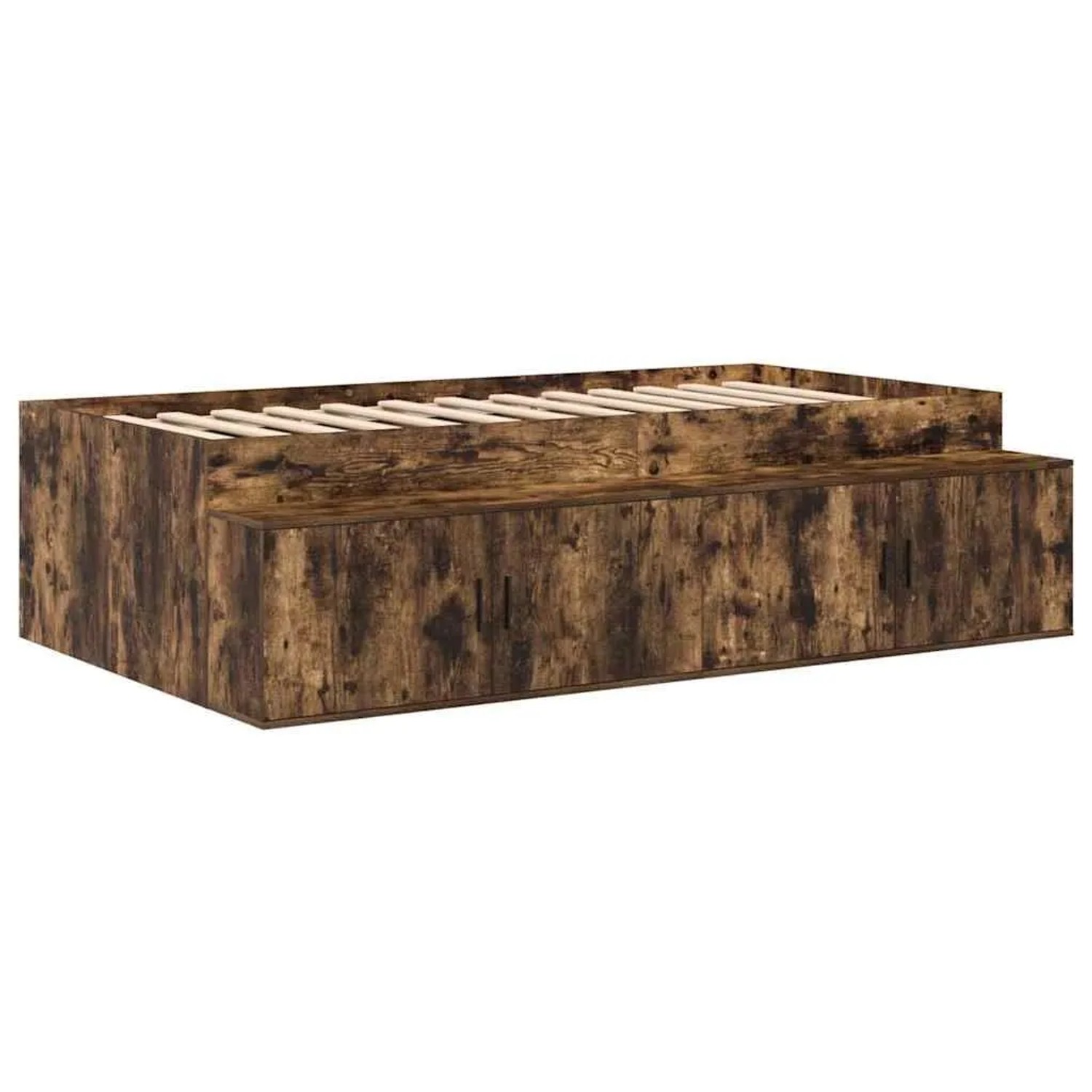 vidaXL Bettrahmen Räuchereiche 90 x 190 cm Holzwerkstoff 3335209