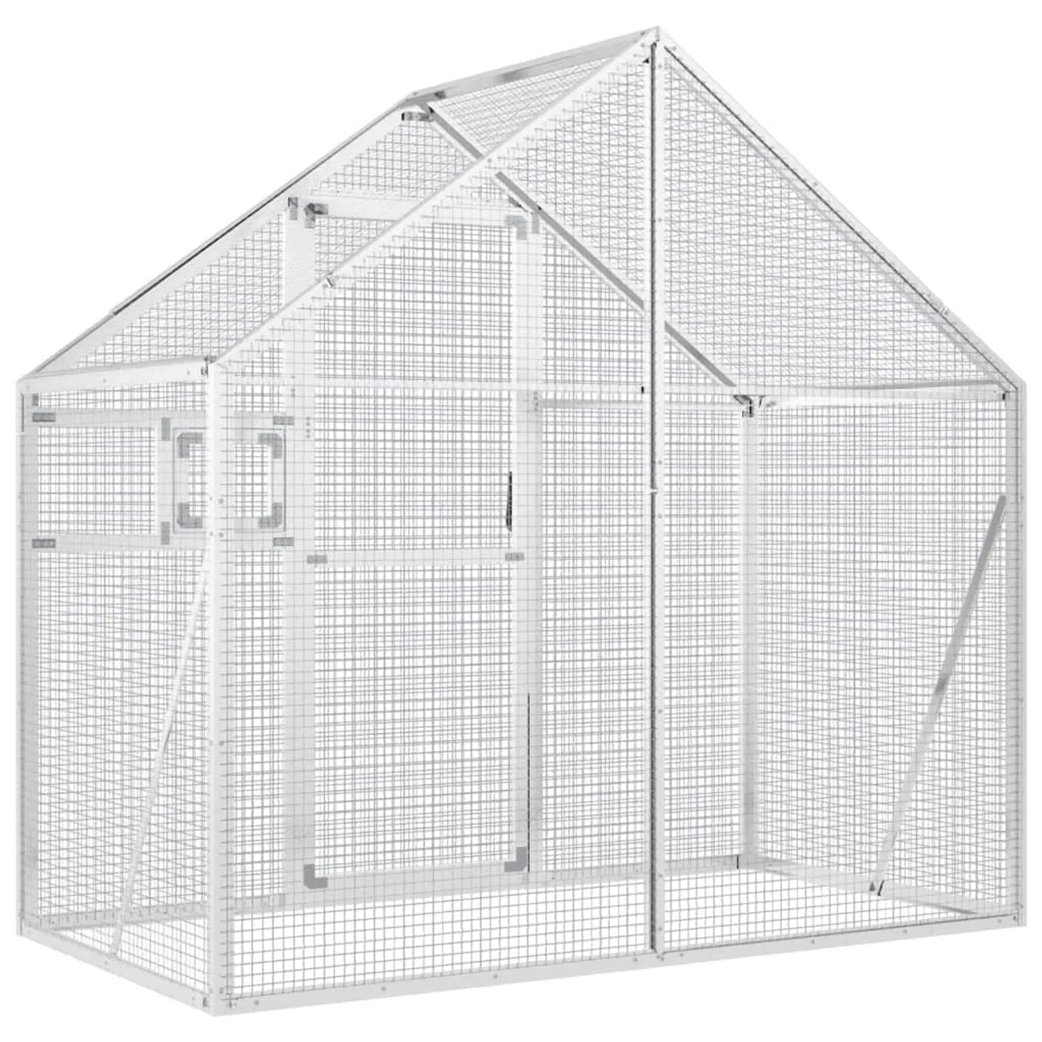 vidaXL Voliere Silbern 179x100x185 cm Aluminium_7