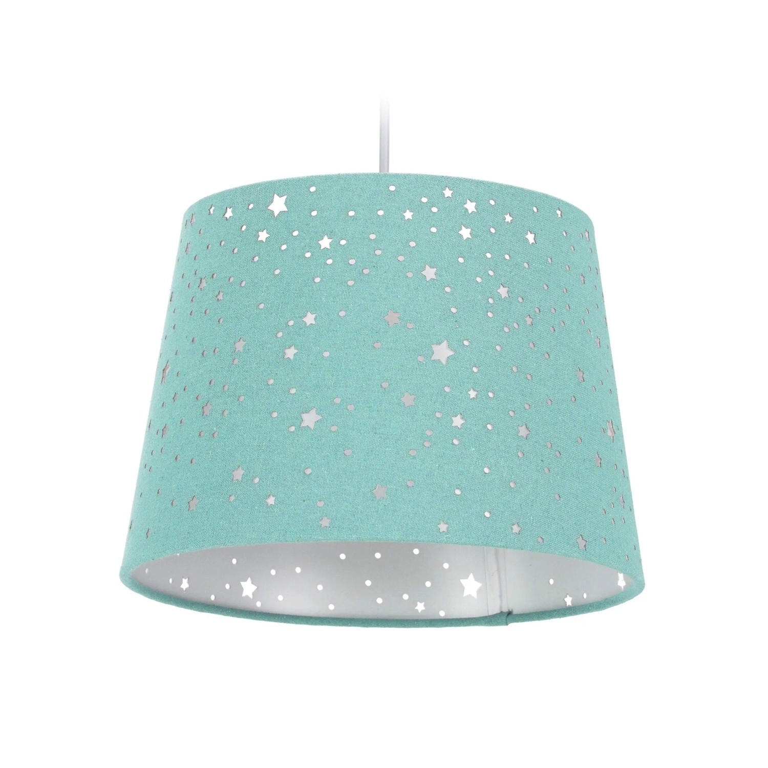 Relaxdays Kinderzimmerlampe Stoff Mint Mit Sternen 122 cm x 27 cm 0,5 kg