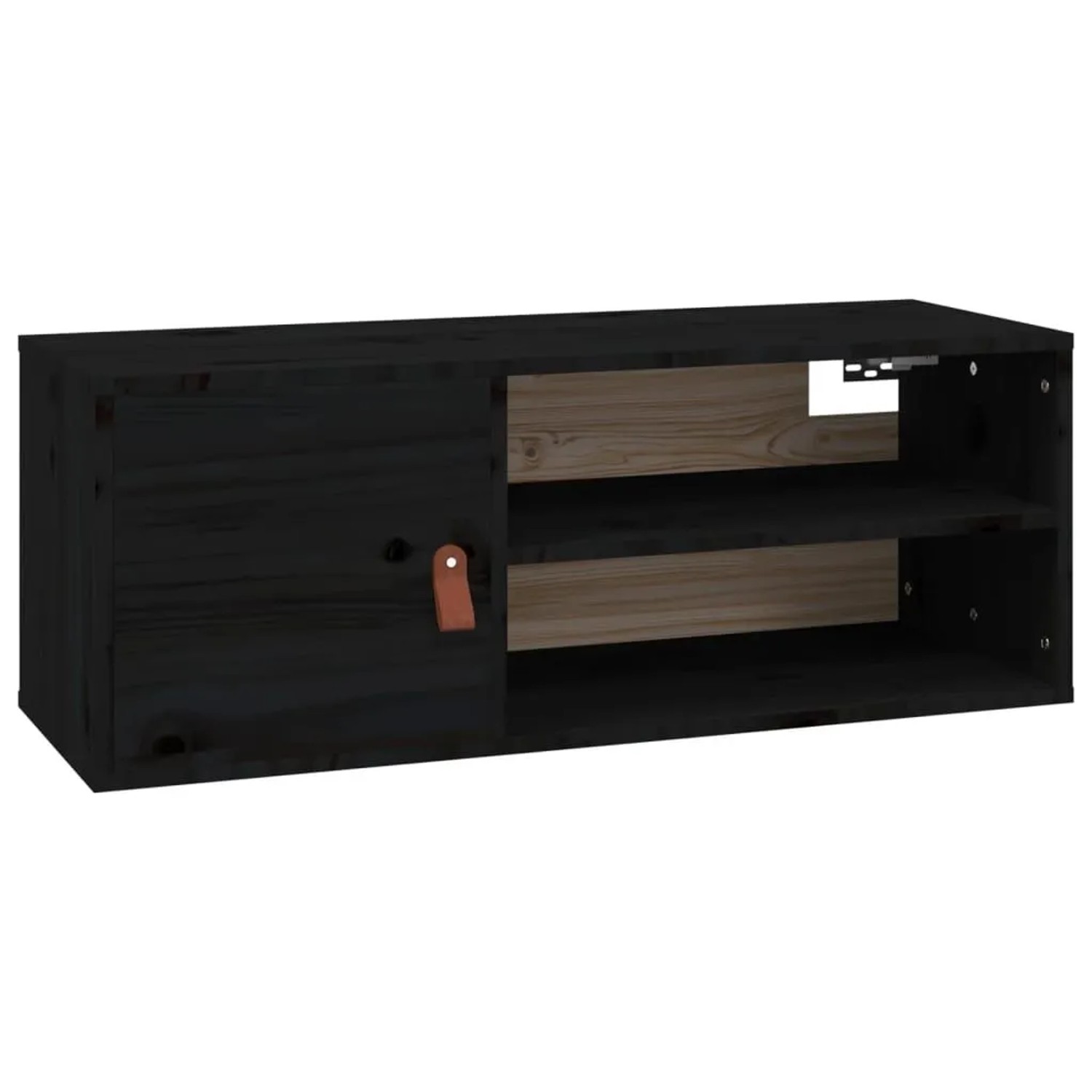 vidaXL Wandschrank Schwarz 80x30x30 cm Massivholz Kiefer 818393