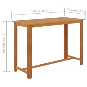 vidaXL Gartenbar-Tisch aus Akazienholz, Teil des 9-tlg Sets. Ideal für Garten und Terrasse.