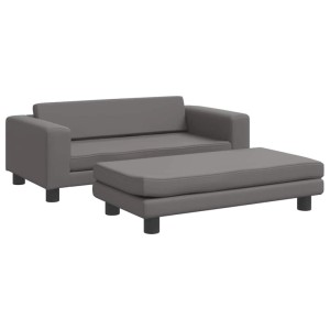 vidaXL Hundebett mit Verlängerung Grau 100x50x30 cm Kunstleder 172029