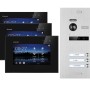 Balter EVO Video-Türsprechanlage für 3-Familienhaus mit 3 Monitoren, silber/schwarz.