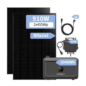 Growatt NOAH 2000 Balkonkraftwerk 910W mit NEO 800W Microinverter und 5M AC Kabel