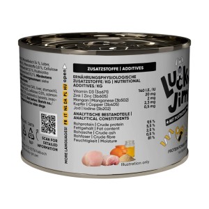 Lucky Jim Hunde-Nassfutter Mini Senior Huhn, 200g Dose für ältere, kleine Hunde.
