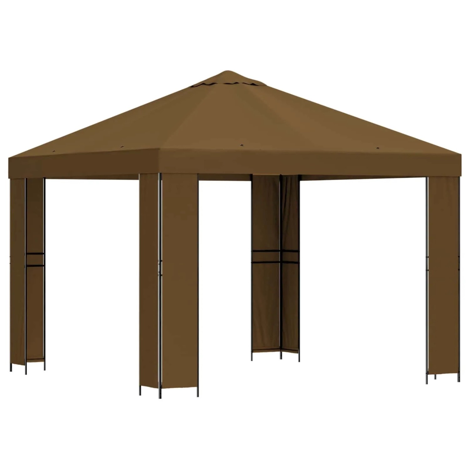 vidaXL Pavillon 3 x 3 m Taupe Polyester und Stahl 190 900354