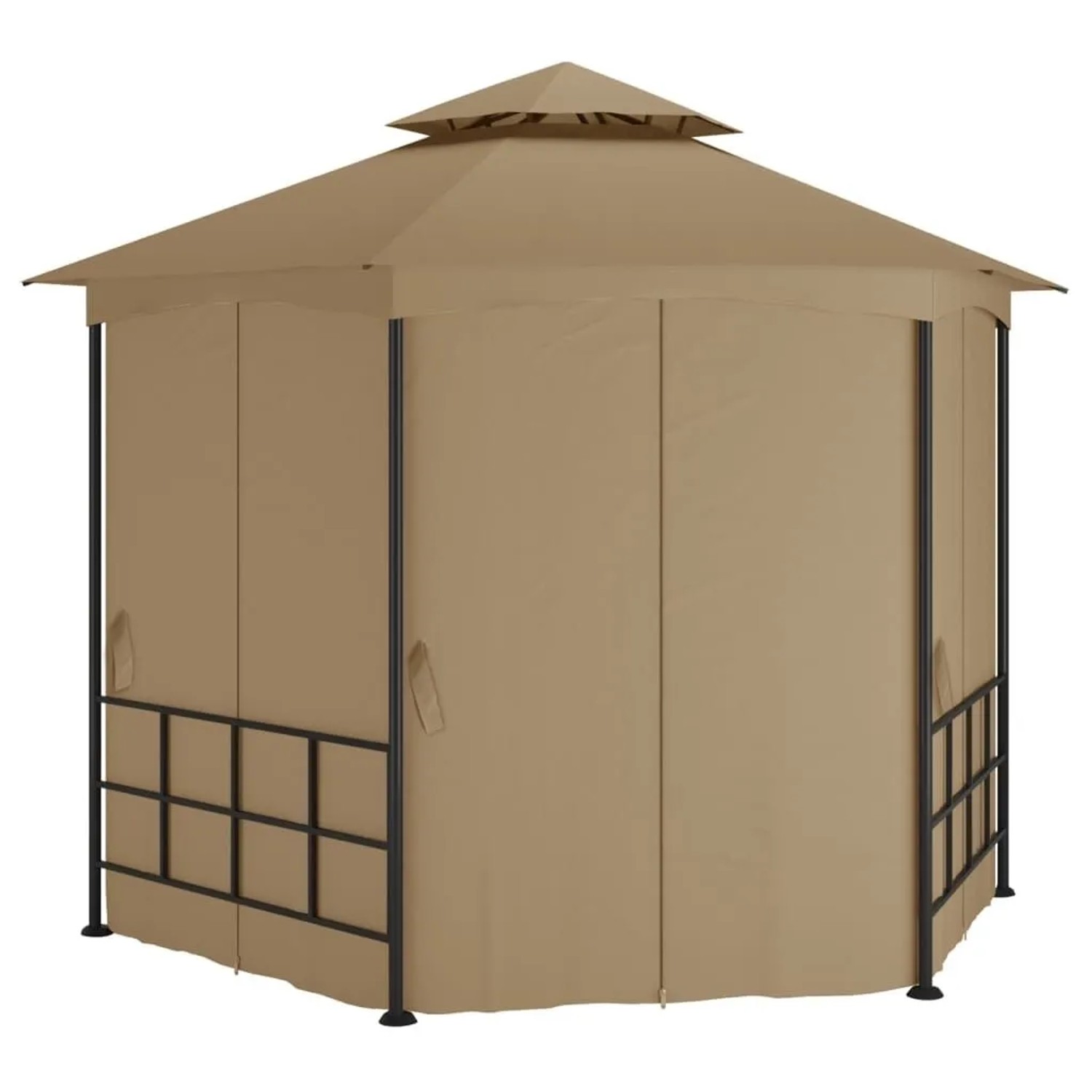 vidaXL Pavillon mit Seitenwänden 3,1x2,7 m Taupe 313932