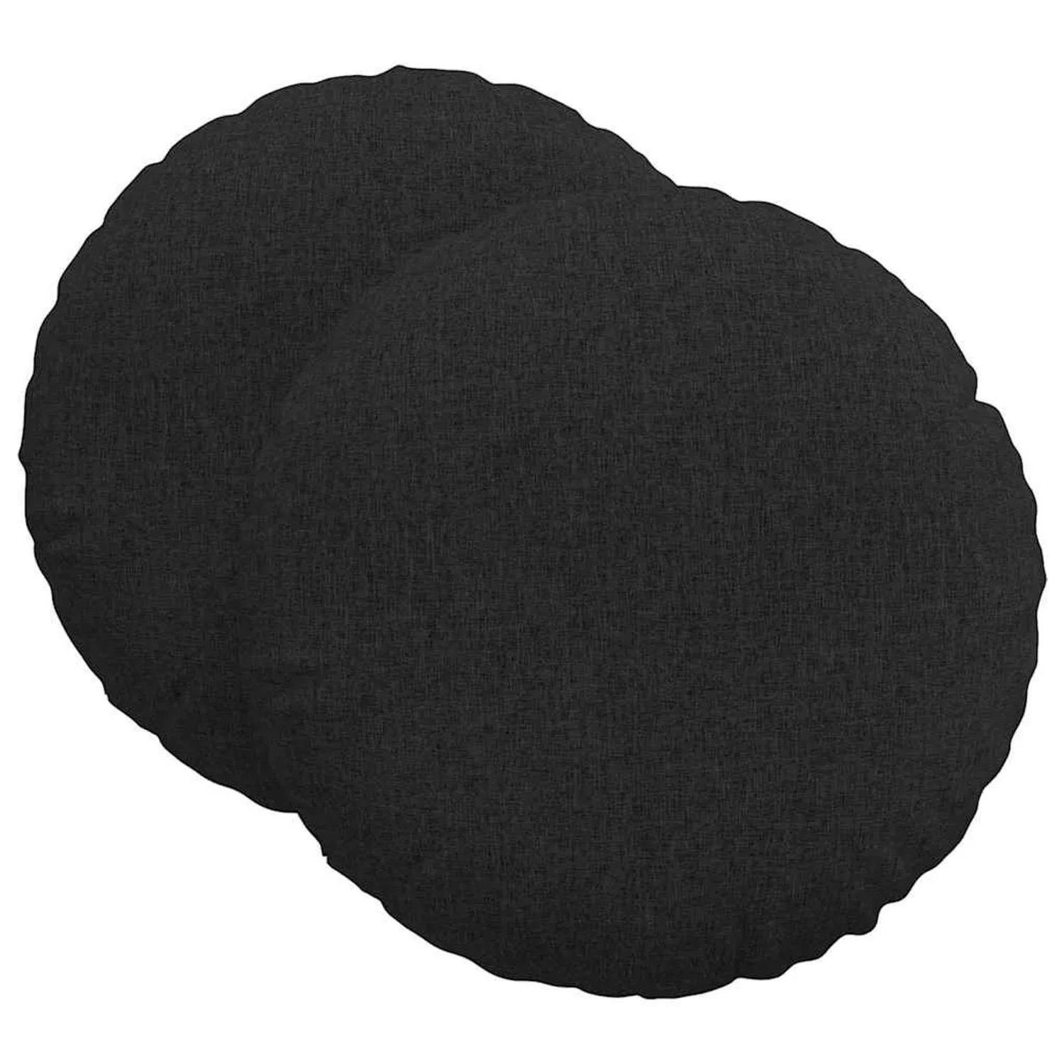 vidaXL Sitzkissen 2 Stk Schwarz Ø60 x 21 cm Stoff 42014196 günstig online kaufen