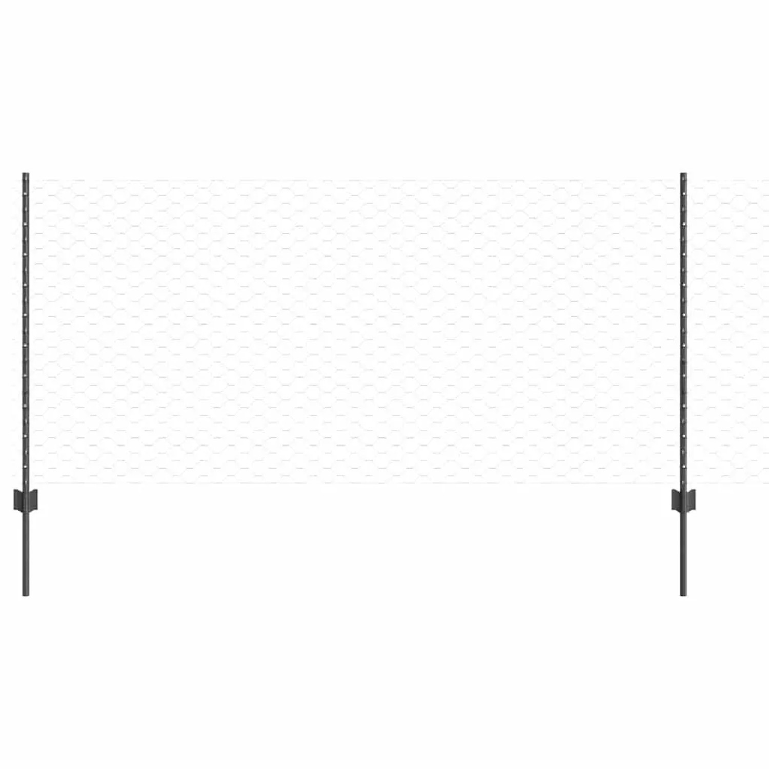 vidaXL Zaun mit Pfosten Grau 3336824