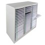 Lichtgrauer PROREGAL Schubladencontainer Kobra mit 63 transparenten Schubladen, ideal für Büro und Werkstatt.