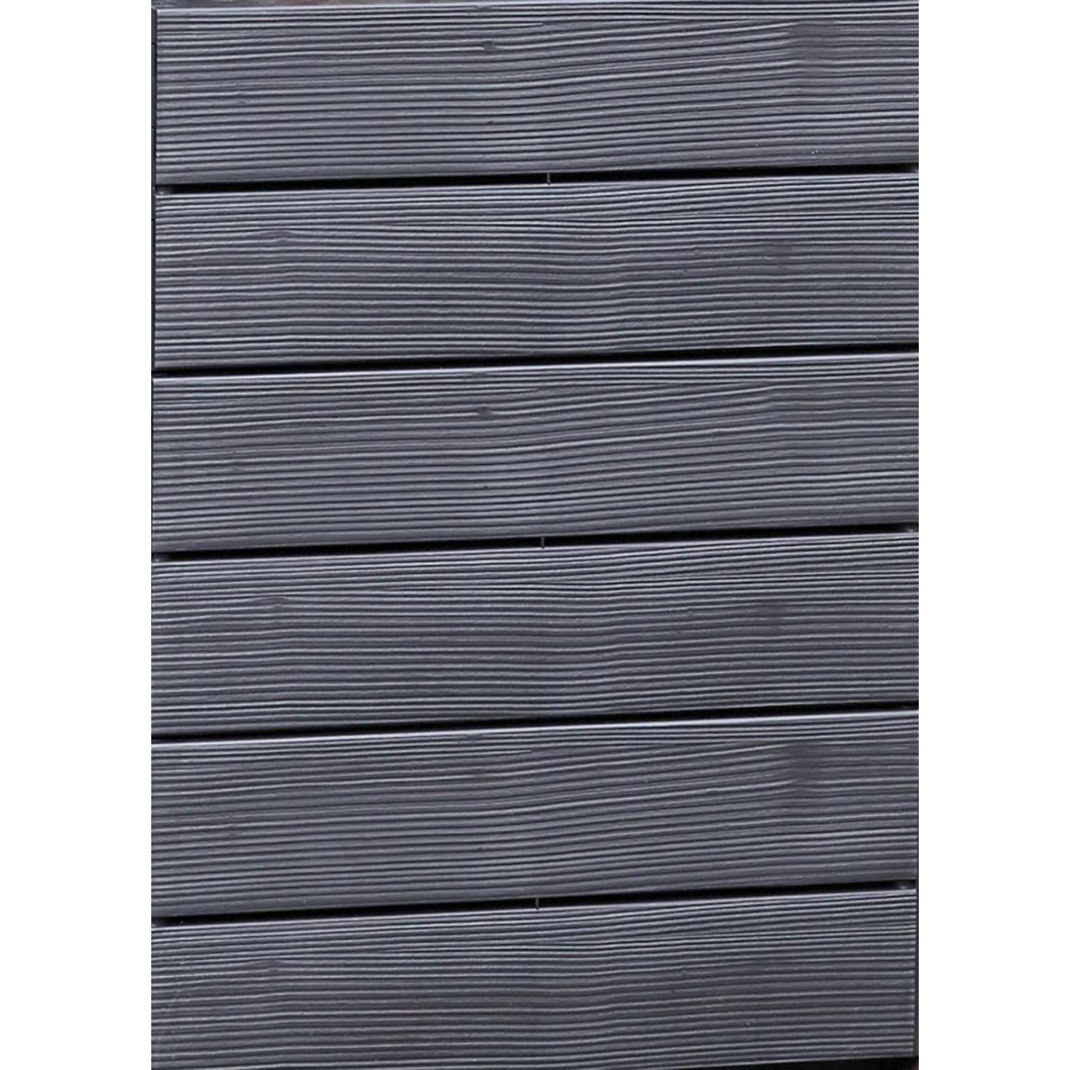 Detailansicht: Garantia Hochbeet Ergo XL 75 Wood, Kunststoff-Hochbeet mit Holzstruktur.