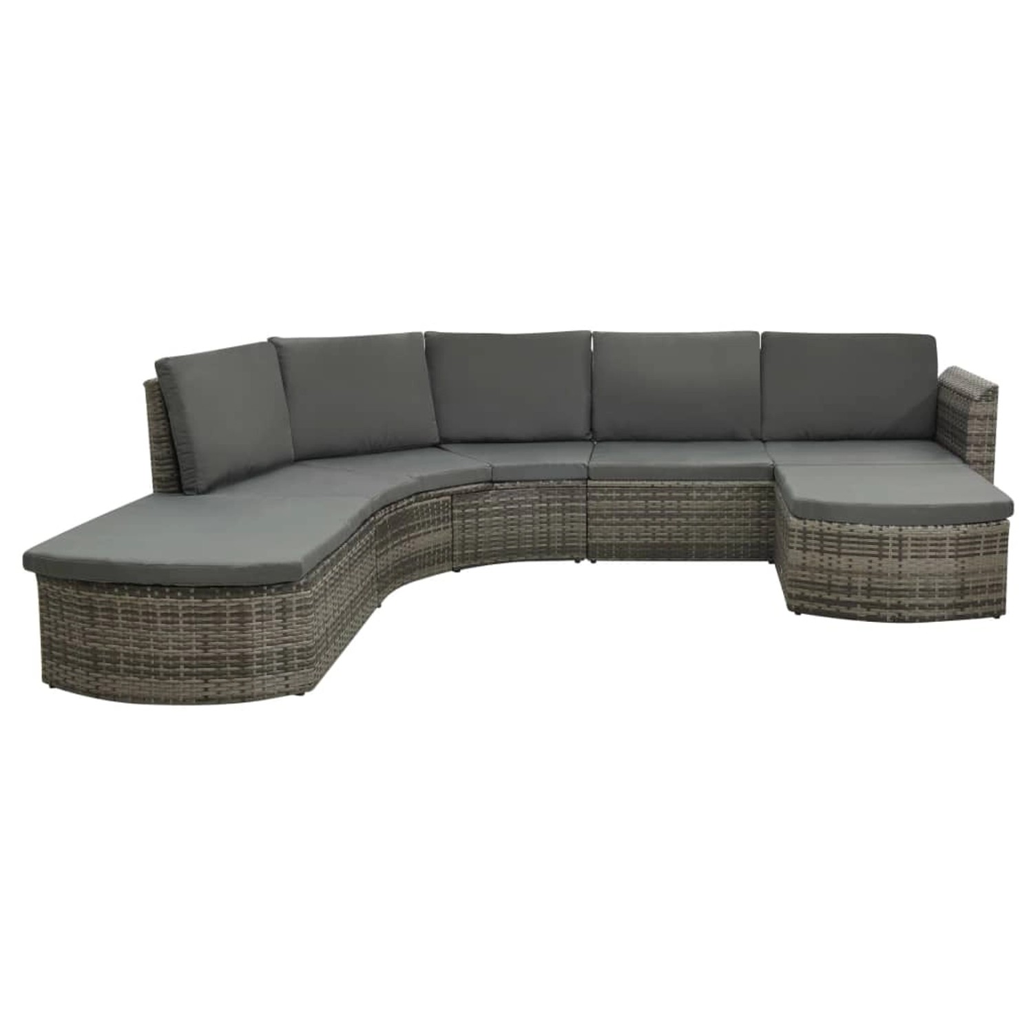 4-tlg. Garten-lounge-set Mit Auflagen Poly Rattan Grau günstig online kaufen