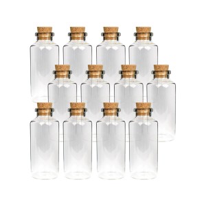 Bestlivings 24er Pack Glasfläschchen mit Korken, 10ml, ideal zur Aufbewahrung von Flüssigkeiten und kleinen Gegenständen.