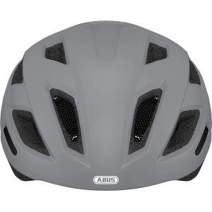 Grauer Abus Fahrradhelm City L mit Belüftungsöffnungen für optimalen Schutz.