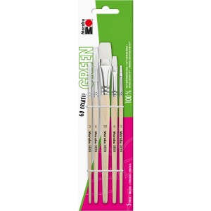 Marabu Green Pinselset mit 5 veganen Pinseln für Acryl-, Aquarell- und Textilfarben.