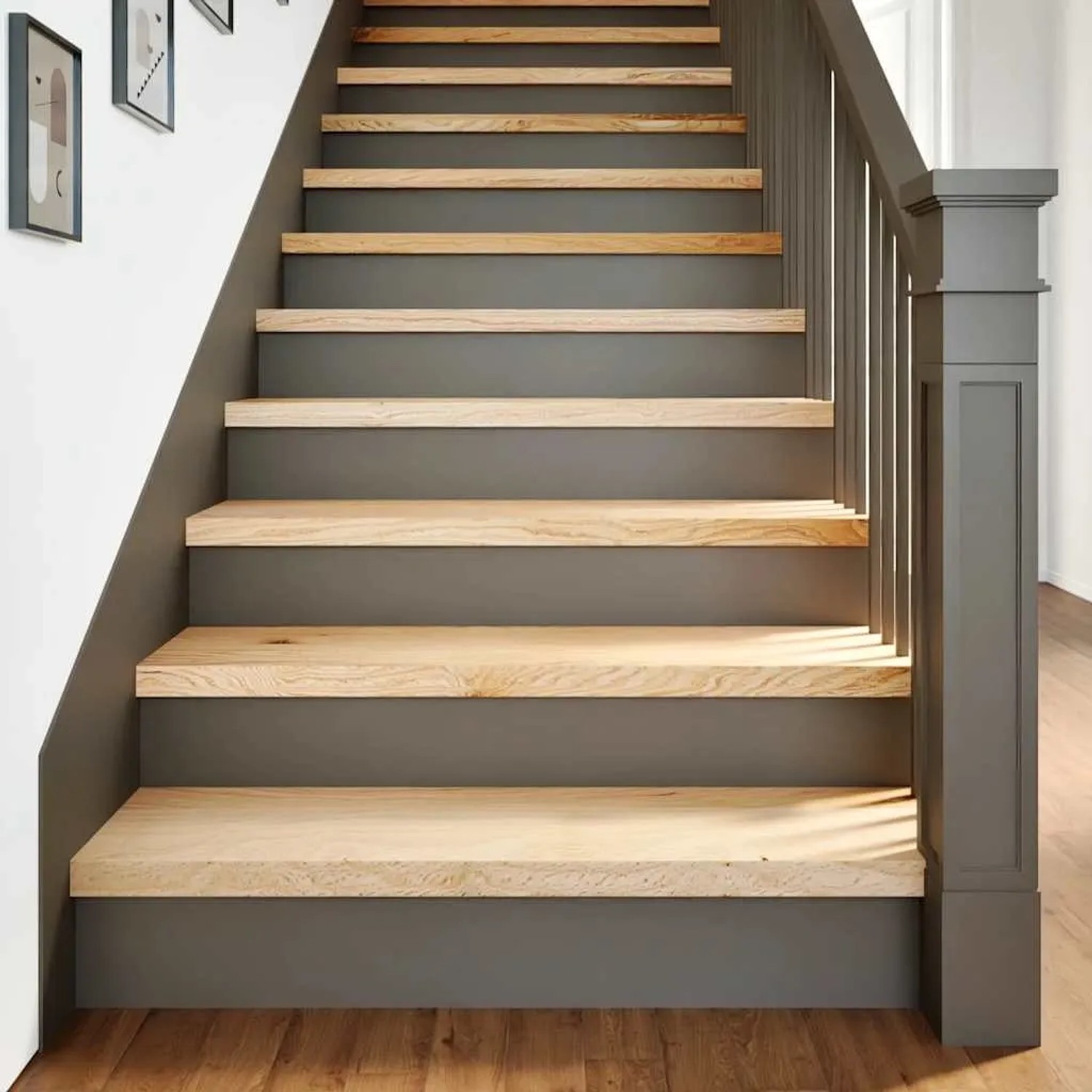 vidaXL Treppenstufen aus Eiche, 4er-Set, unbehandelt, 90x25 cm, Massivholz.