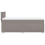 Boxspringbett Taupe 90x200 cm mit Matratze und Kopfteil.