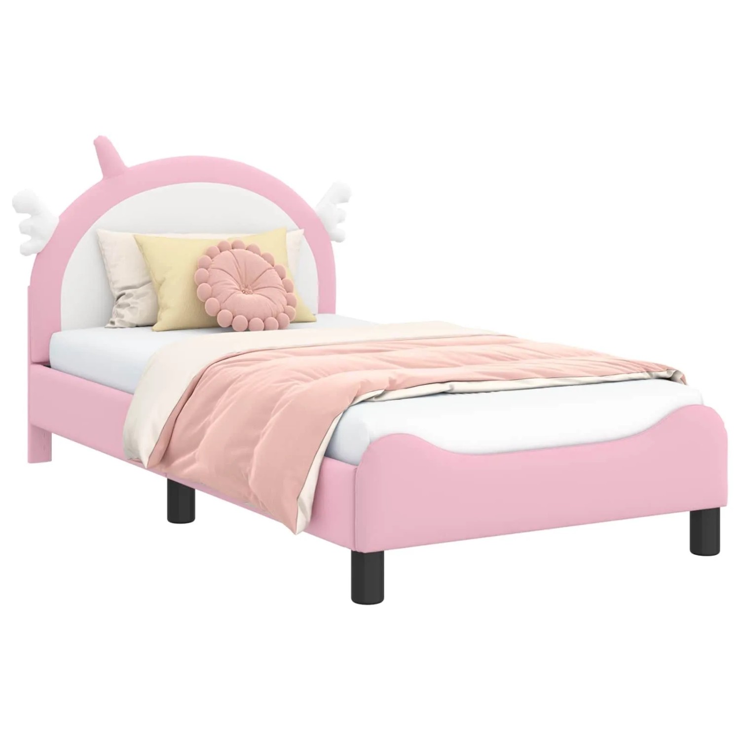 vidaXL Kinderbettgestell mit Kopfteil Rosa 80 x 160 cm PU 42011230 günstig online kaufen