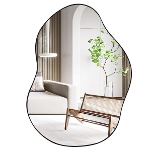 Costway Unregelmäßiger Wandspiegel 78 x 56 cm Schwarz