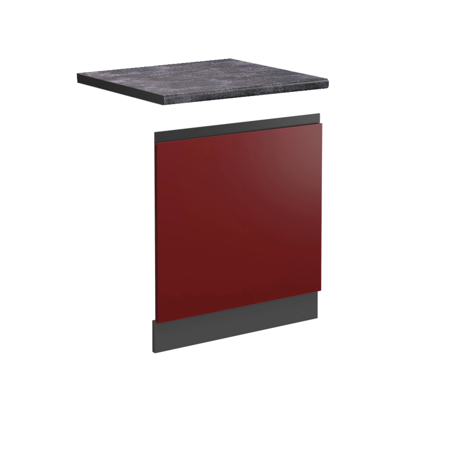 Vicco Frontblende R-Line Geschirrspüler Fronttür Rot/Anthrazit 60 cm AP Ant günstig online kaufen