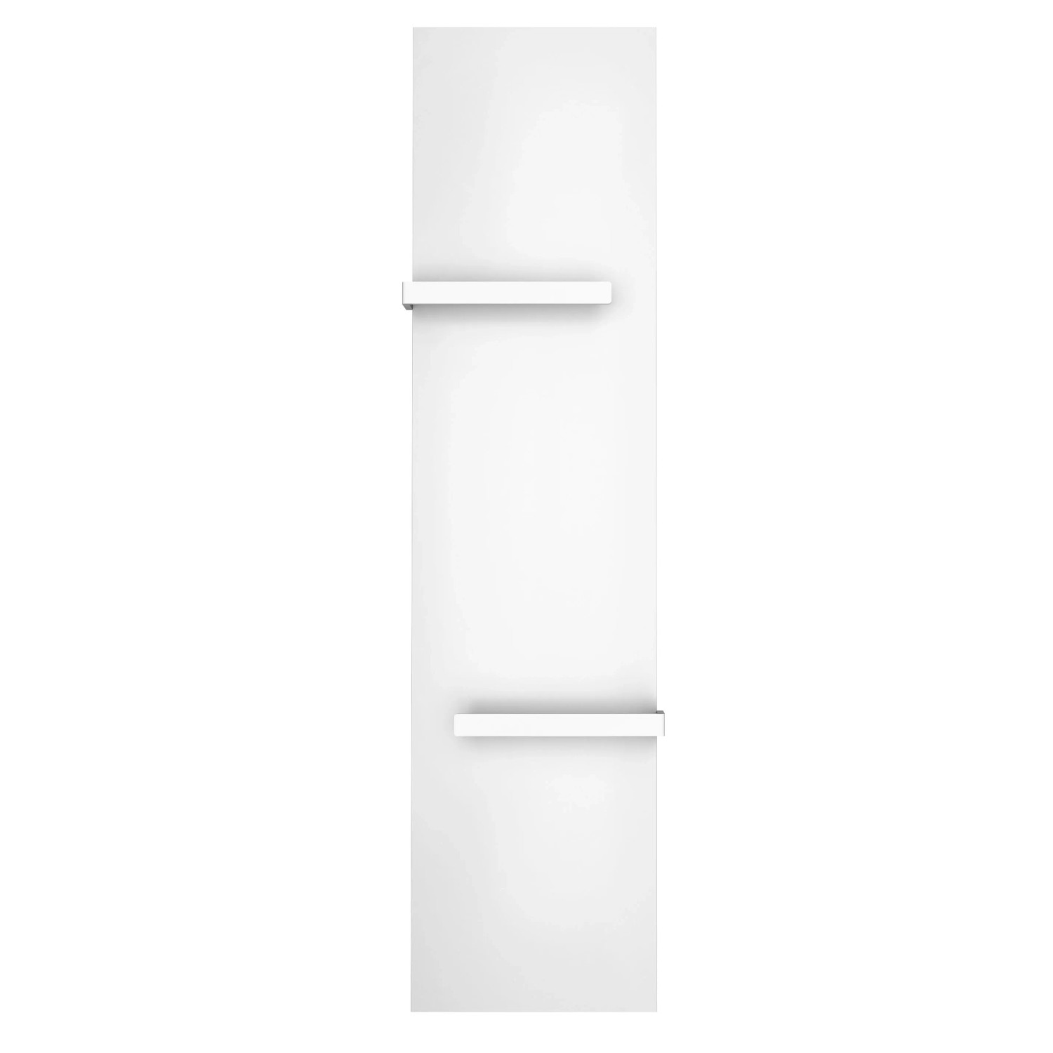 Weißer Glasdeals Badheizkörper LIANO, 140x45 cm, mit Mittelanschluss.