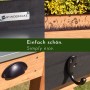 Detailansicht WONDERMAKE Pflanztisch Kirschbaum auxilium1: Schublade, Haken, Siebdruck