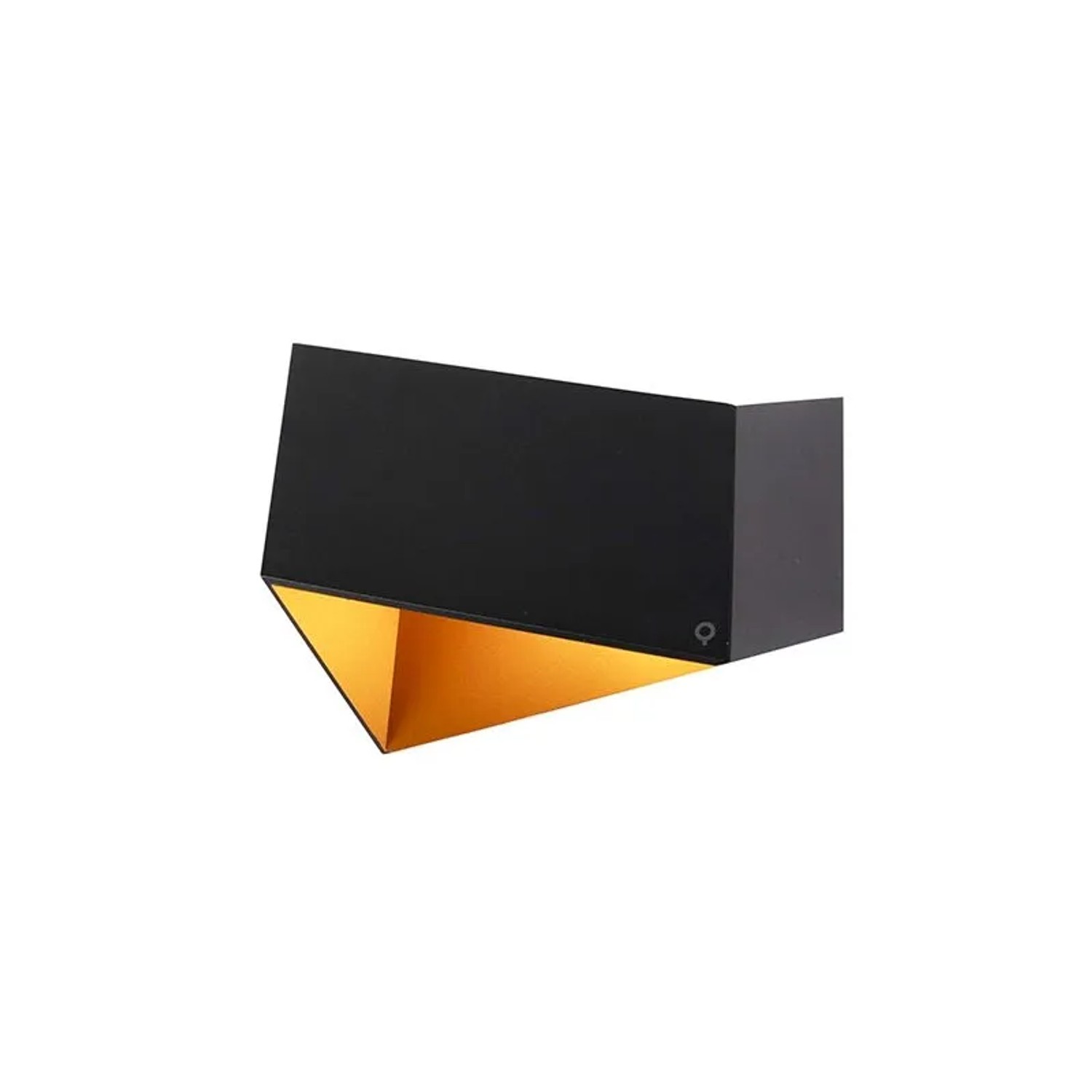 QAZQA Design Wandleuchte Schwarz mit Goldener Innenseite Fold